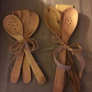 Set of three wooden spoons